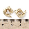 Brass Micro Pave Clear Cubic Zirconia Charms KK-G491-30G-3