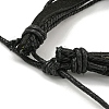 Braided PU Leather & Waxed Cords Multi-strand Bracelets BJEW-P329-09-4