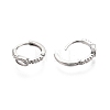 Glass Oval Hoop Earrings with Cubic Zirconia EJEW-G321-01P-01-3