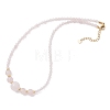 Natural Rose Quartz Round Graduated Beaded Necklaces NJEW-JN05654-01-4