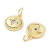 Rack Plating Brass Clear Cubic Zirconia Charms KK-M293-10G-2