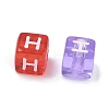 Spray Painted Transparent Acrylic Beads MACR-K365-07H-2