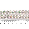 Half Rainbow Plated Electroplate Beads Strands EGLA-H104-08A-HR02-4