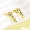 Conch Brass Stud Earrings EJEW-D351-07G-4