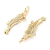 Rack Plating Brass Micro Pave Clear Cubic Zirconia Pendants KK-M280-03G-2