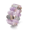 Oval Natural Amethyst Lace Agate Beads Stretch Bracelets for Women Men BJEW-C097-04C-4