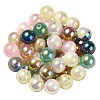 UV Plating Rainbow Iridescent Acrylic Beads OACR-F004-04-1