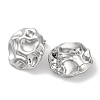 304 Stainless Steel Texture Flat Round Stud Earrings EJEW-D281-15S-2