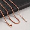 Brass Sterling Silver Chains Necklaces for Women NJEW-D302-25RG-2