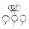 Natural Lava Rock Beads Stretch Charm Bracelets BJEW-E376-01-1