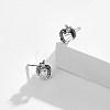 Anti-Tarnish Rhodium Plated 925 Sterling Silver Stud Earrings STER-BB72164-4