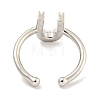 Rack Plating Brass Open Cuff Rings for Women RJEW-F162-01P-U-3