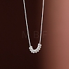 925 Sterling Silver Lucky Bead Rondelle Beaded Pendant Necklaces for Women FS-WGA8826-01-2
