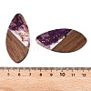 Transparent Resin and Walnut Wood Pendants RESI-T057-05H-4