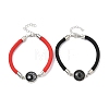 2Pcs Alloy and Polyester Link Bracelets BJEW-C147-01-2