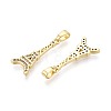 Brass Micro Pave Clear Cubic Zirconia Pendants KK-T080-74G-2