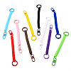 10Pcs Plastic Spiral Retractable Spring Coil Keychains KEYC-TA0001-84-2
