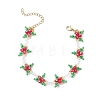 Christmas Glass Beaded Bracelets for Women BJEW-MZ00243-2