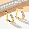 Brass Micro Pave Cubic Zirconia Hoop Earrings KK-CBA30C7-23G-1