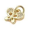 Brass Micro Pave Clear Cubic Zirconia Pendants KK-U005-01A-G-2