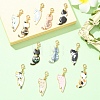 12Pcs Alloy Enamel Pendant Decorations HJEW-YW00472-4
