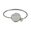 304 Stainless Steel Blank Bangle Bases with Flat Round STAS-Z088-01P-03-2