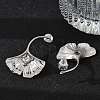 304 Stainless Steel Micro Pave Clear Cubic Zirconia Stud Earrings EJEW-F353-02P-3