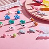 7Pair 7 Style Cute Animal Resin Stud Earrings EJEW-SZ0001-59-2