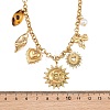 304 Stainless Steel & Resin & Imitation Pearl Multi-Pendant Bib Necklaces for Women SA-CBA717A-04G-4