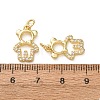 Brass Micro Pave Clear Cubic Zirconia Pendants CU-E003-18G-01-3
