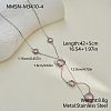 304 Stainless Steel Glass Rhombus Long Y Tassel Necklaces for Women WGE6B13-03-1
