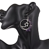 Alloy Moon with Star Dangle Earrings EJEW-JE06804-5