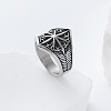 Eight-Point Star 304 Stainless Steel Finger Rings UT4019-4-3