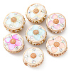 8Pcs Handmade Resin Indonesia Round Beads IPDL-SP0001-04-7