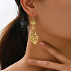 Brass Dangle Hoop Earrings NQ5568-2