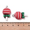 Christmas Theme Opaque Resin Pendants RESI-N039-102-3