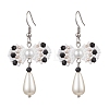 Handmade Glass Seed & Acrylic Beads Bowknot Dangle Earrings EJEW-MZ00298-03-1