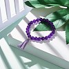 Dyed Natural Malaysia Jade Round Beads Stretch Bracelets Set BJEW-JB06956-10