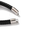 Men's Braided Black PU Leather Cord Bracelets BJEW-K243-14AS-4