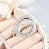 Brass Micro Pave Clear Cubic Zirconia Cuff Rings for Women Men RJEW-Z080-04P-2