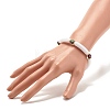 Acrylic Chunky Curved Tube Beaded Stretch Bracelet with Heart for Women BJEW-JB07586-01-3