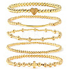 Brass and Stainless Beaded Stretch Bracelet Sets VB9693-9-1