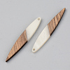 Opaque Resin & Walnut Wood Pendants X-RESI-S389-015A-C04-2