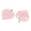 Natural Rose Quartz Pendants GG-K002-04E-2