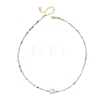 Natural Larimar Beaded Necklaces NJEW-JN06655-4