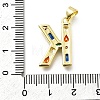 Brass Micro Pave Clear Cubic Zirconia Pendants KK-G521-01G-K-01-3