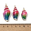 Brass & Spray Painted Natural Shell Pendants SH-CBA27C9-08-3