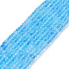 Frosted Transparent Glass Beads Strands FGLA-M002-01B-1