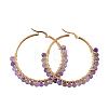 Beaded Hoop Earrings EJEW-JE03830-02-1