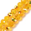 AB Color Plated Transparent Electroplate Beads Strands EGLA-H104-06E-1